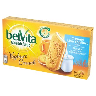 belVita Breakfast Yoghurt Crunch Ciastka zbożowe 253 g (5 x 2 sztuki)