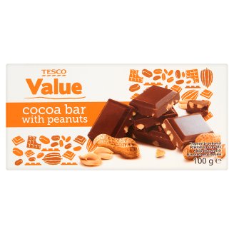 Tesco Value Wyrób czekoladopodobny mleczny z orzeszkami ziemnymi 100 g