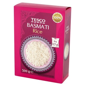 Tesco Ryż długoziarnisty biały Basmati 500 g (4 torebki)
