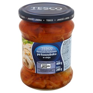 Tesco Koreczki śledziowe po kaszubsku w oleju 400 g